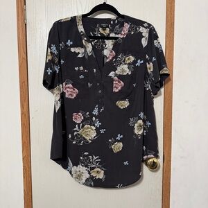 Torrid Harper Challis Blouse – Black Floral, Size 0